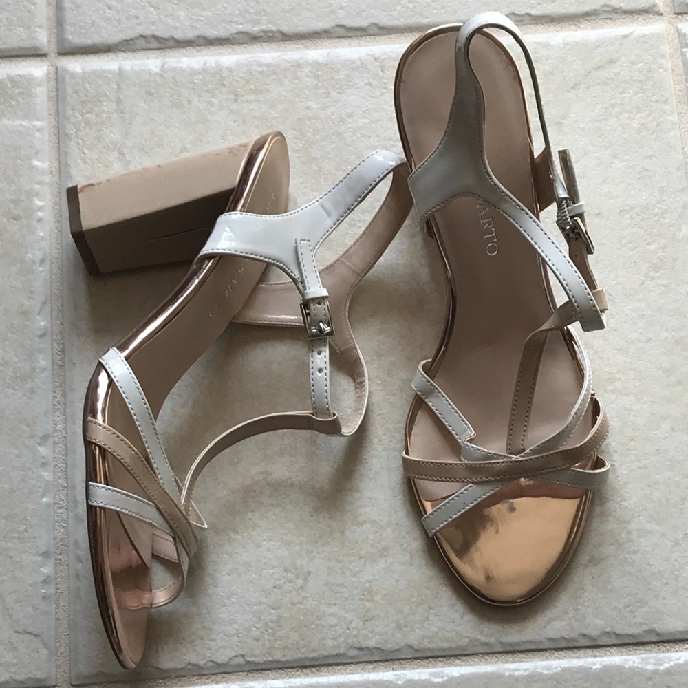 Franco sarto heels white and flesh 3.5 inch heel